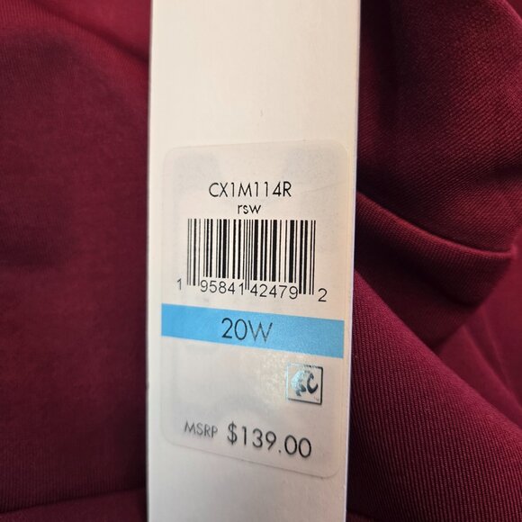 CALVIN KLEIN Women's Cold Shoulder Knee Length Pencil Dress Sz: 20W Red/Maroon - Picture 14 of 14